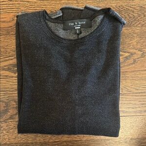 rag & bone Men's Dark Charcoal Crewneck Sweater